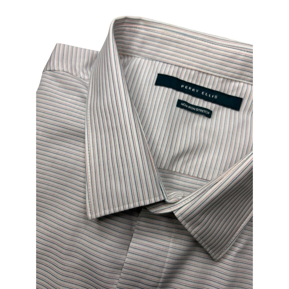 Perry Ellis Non Iron Stretch Hidden Button Long Sleeve Dress Shirt Men's XXL